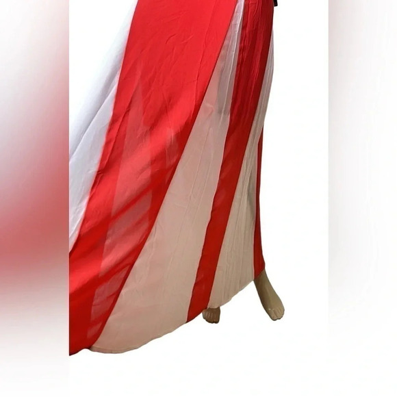 Y2K NWT,EXPRESS halter dress,maxi,Fairy,sheer,lined,glam,fit&flare,color block, - Picture 12 of 16